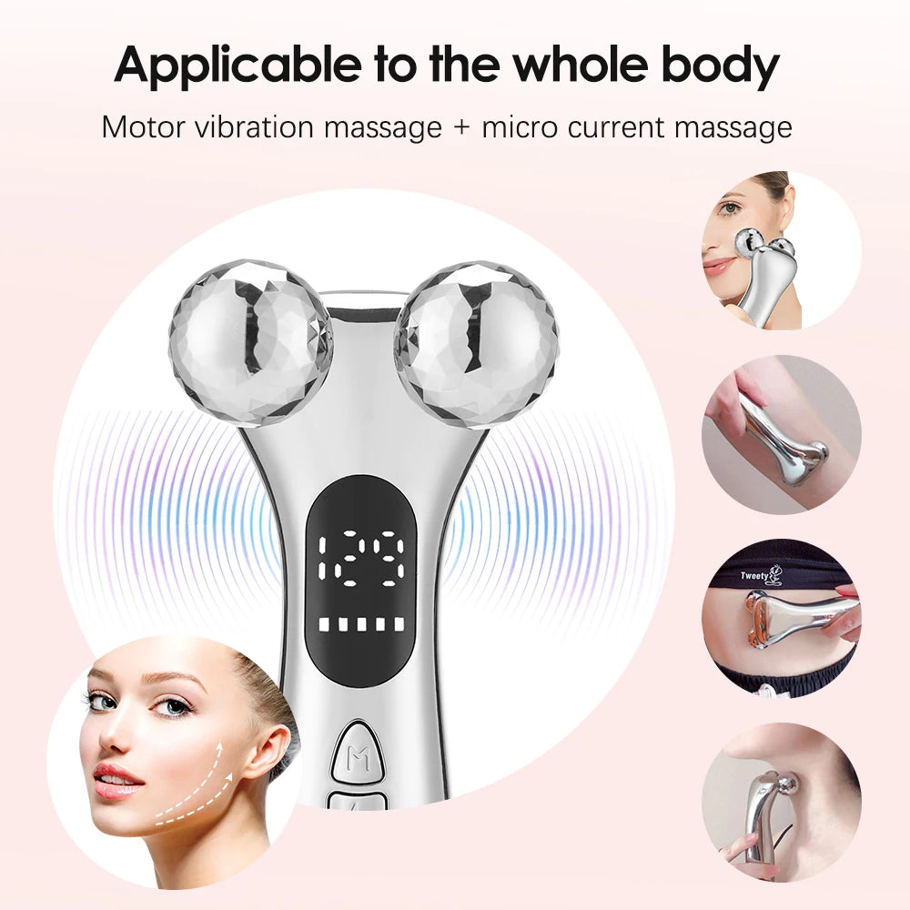 EMS Facial Roller Massager Microcurrents Face Lifting Machine V-Face Rollermassager Skin Rejuvenation Anti-Wrinkle Beauty Device