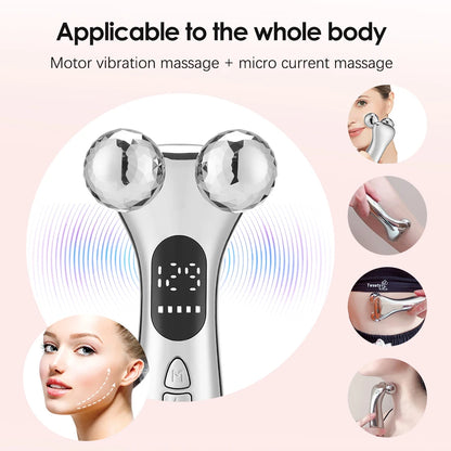EMS Facial Roller Massager Microcurrents Face Lifting Machine V-Face Rollermassager Skin Rejuvenation Anti-Wrinkle Beauty Device
