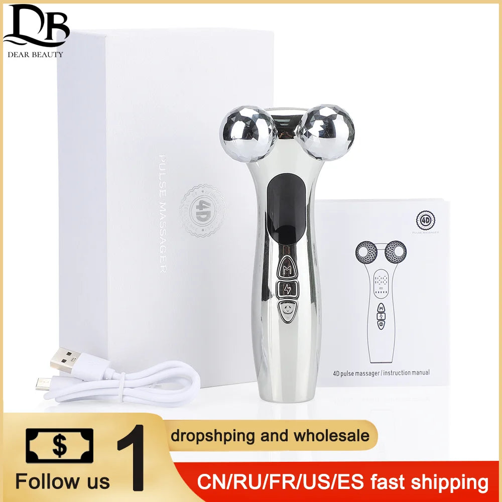 EMS Facial Roller Massager Microcurrents Face Lifting Machine V-Face Rollermassager Skin Rejuvenation Anti-Wrinkle Beauty Device